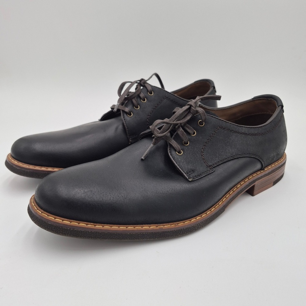 Bass Mens Leather Derby Shoes Brown Black Lace Up Oxford 10.5M 70-71094